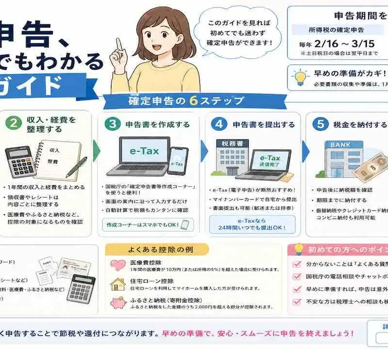 確定申告、初めてでもわかる手順ガイド